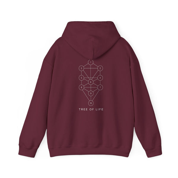 Tree of Life Hoodie — Maroon — Back Design