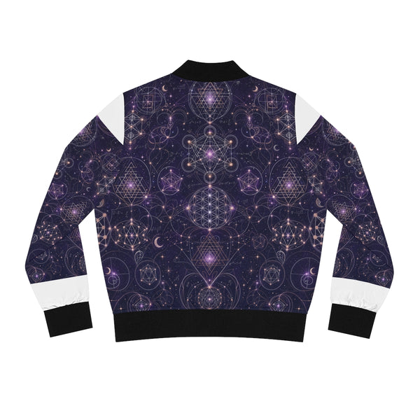 Veste bomber géométrie sacrée — Tissu céleste