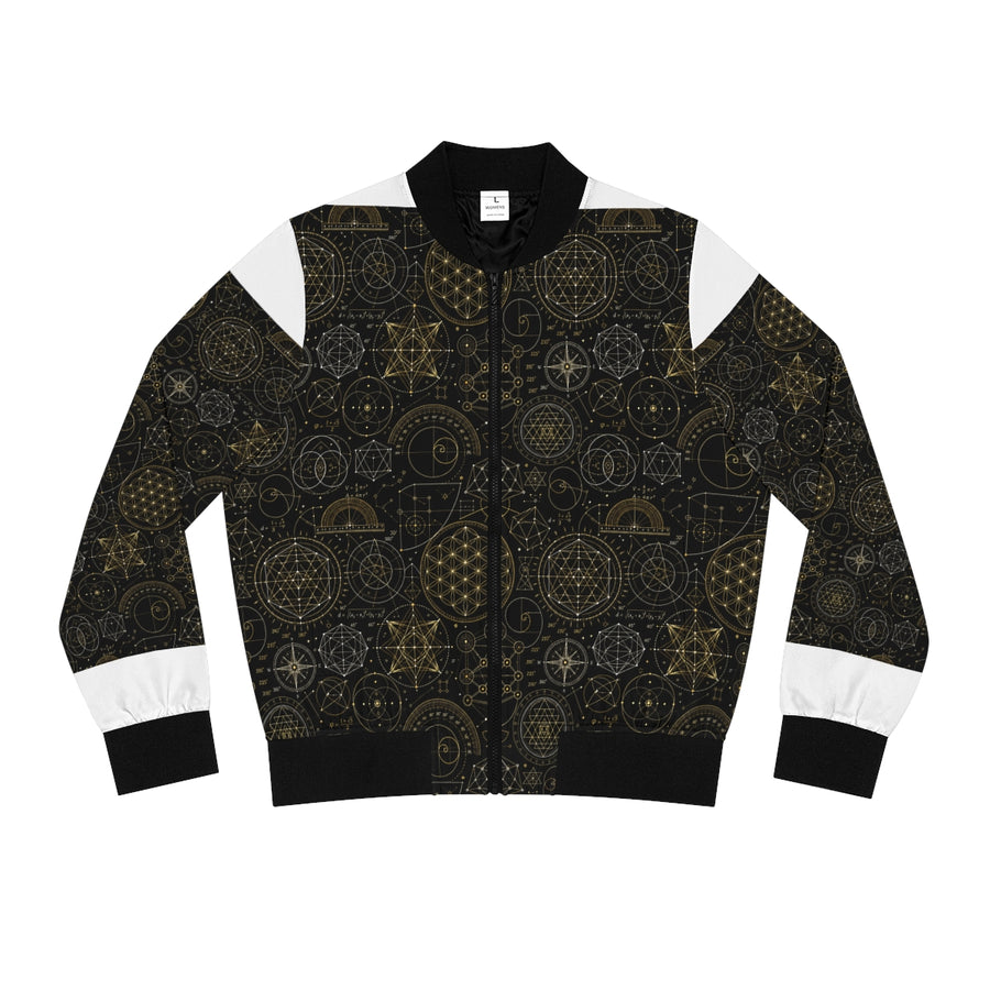 Women's Sacred Geometry Bomber Jacket — Cosmic Blueprint