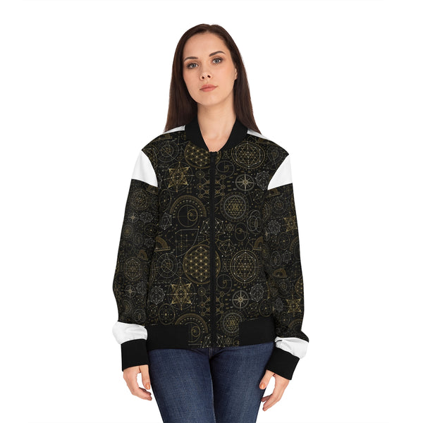 Veste bomber géométrie sacrée — Plan cosmique
