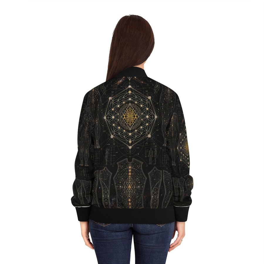 Women's Sacred Geometry Bomber Jacket — Sacred Blueprint