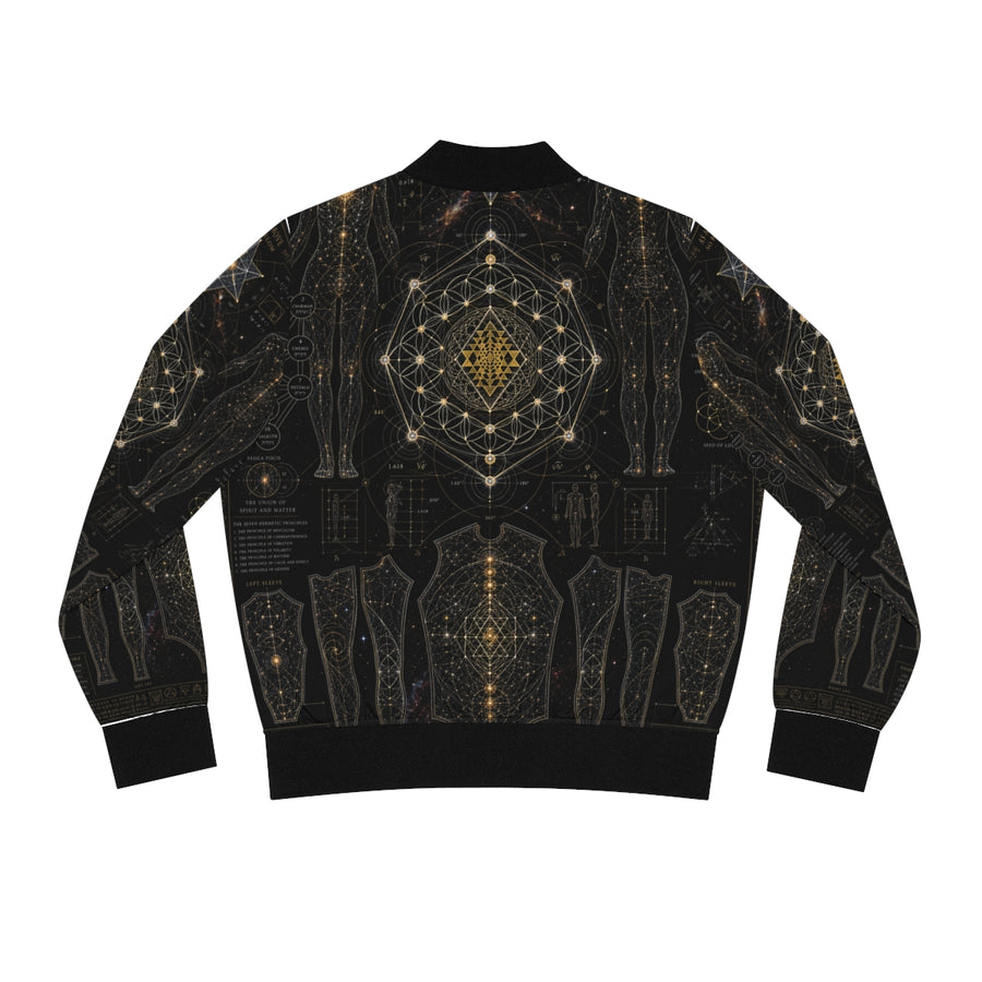 Women's Sacred Geometry Bomber Jacket — Sacred Blueprint