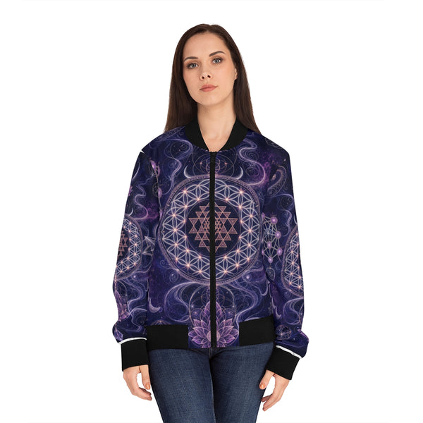 Women's Sacred Geometry Bomber Jacket — Sacred Bloom