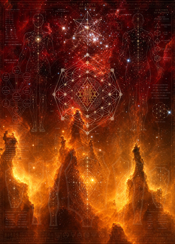 Sacred Geometry Blanket — Sacred Blueprint — Autumn