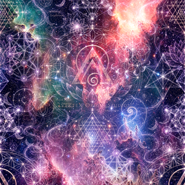 Sacred Geometry Throw Pillow Case — Divine Origin — Spring